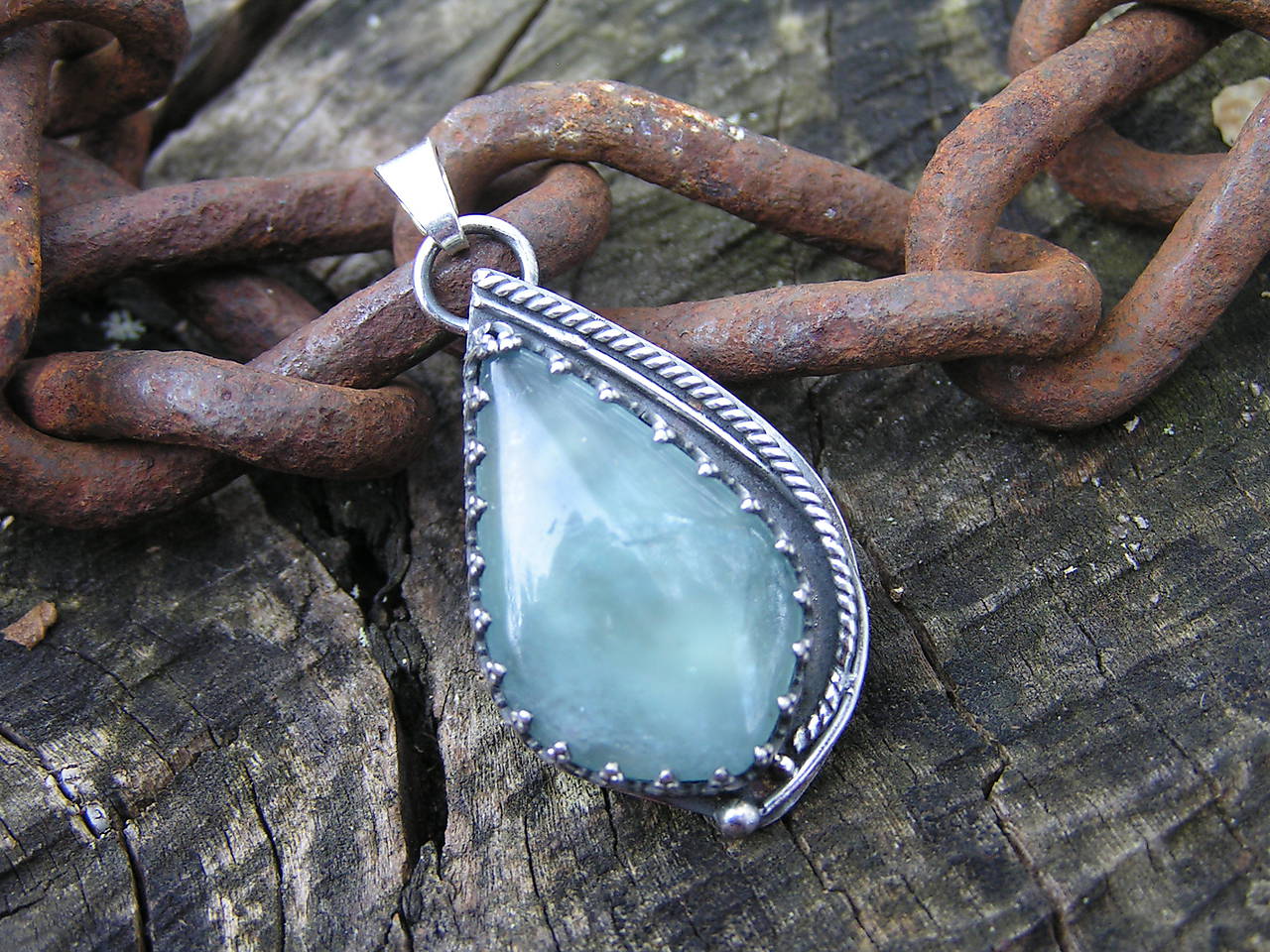 Strieborný prívesok Ag925 Akvamarín