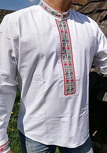 Pánske oblečenie - Pánska košeľa na ľudovú nôtu.  - 11185095_