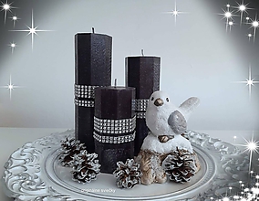 Sviečky - Čierno biele Vianoce - 11187459_