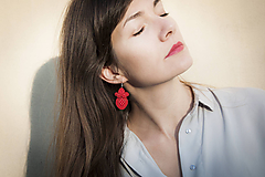 Červená Rita - Ručne šité šujtášové náušnice - Soutache earrings