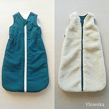 Detský textil - RUNO SHOP Spací vak pre deti a bábätká ZIMNÝ 100% MERINO na mieru PETROL BLUE - 11192276_