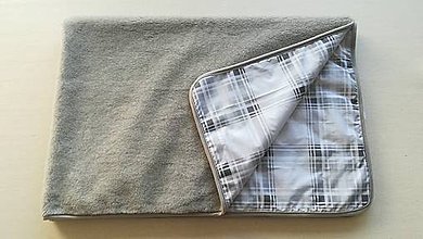 Úžitkový textil - RUNO SHOP Deka/ prikrývka 100% Merino TOP a 100% bavlna LUX KARO GREY 145 x 210 cm - 11192301_