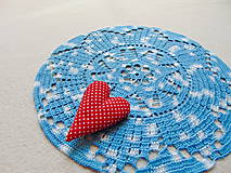 Úžitkový textil - Háčkovaná dečka Modro-biela - 11189617_