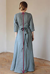 Šaty - Dámske ľanové zavinovacie šaty CHARLOTTE - dostupné v 30 farbách - 11189452_