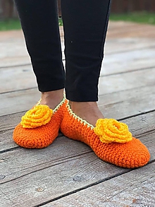Ponožky, pančuchy, obuv - papučovNíky - od výmyslu sveta - farby (Oranžová) - 11191782_