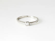 Prstene - 585/1000  zlatý zásnubný prsteň s diamantom 3 mm, E/SI1 - 11194525_