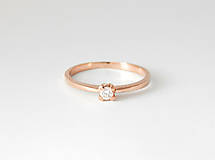 Prstene - 585/1000  zlatý zásnubný prsteň s diamantom 3 mm, E/SI1 - 11194528_