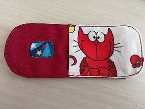 Detské doplnky - Okluzor  červená mačka - 11194128_