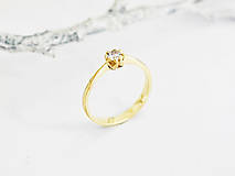 Prstene - 585/1000 zlatý zásnubný prsteň s diamantom 3,5 mm, E/SI1 - 11196082_