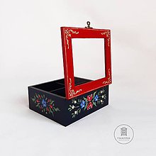 Úložné priestory & Organizácia - Ručne maľovaná krabica na čaj Anna Hindeloopen (16x14x7cm (4 priecinka)) - 11195562_