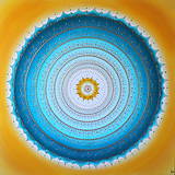 Obrazy - Mandala KOMUNIKÁCIA (tyrkys-yellow) 100 x 100 - 11197876_