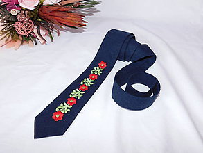 Pánske doplnky - Ručne vyšívaná kravata - 11195937_