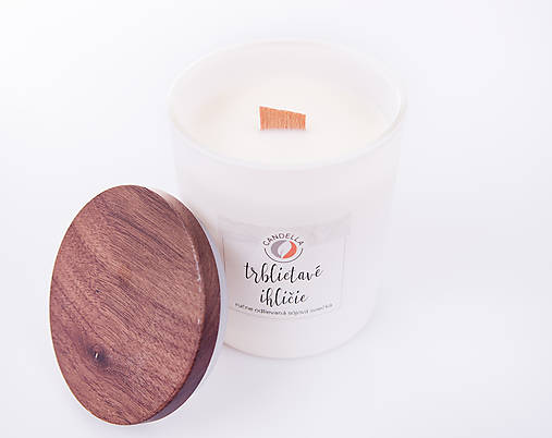 Sviečky - Trblietavé ihličie - sójová sviečka (L) (biela nádobka M (175 g)) - 11197730_