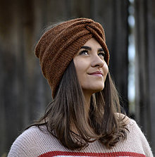 Čiapky, čelenky, klobúky - Turban čelenka...hnedá - 11197382_