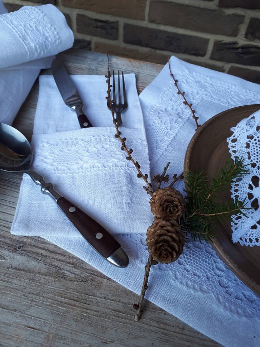 Úžitkový textil - Ľanové puzdro na príbor Desire - 11198823_