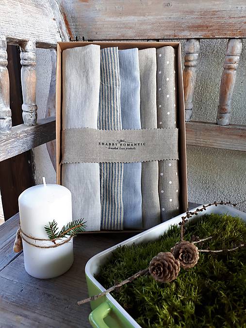 Úžitkový textil - Darčeková sada Linen Towels Simply - 11202271_