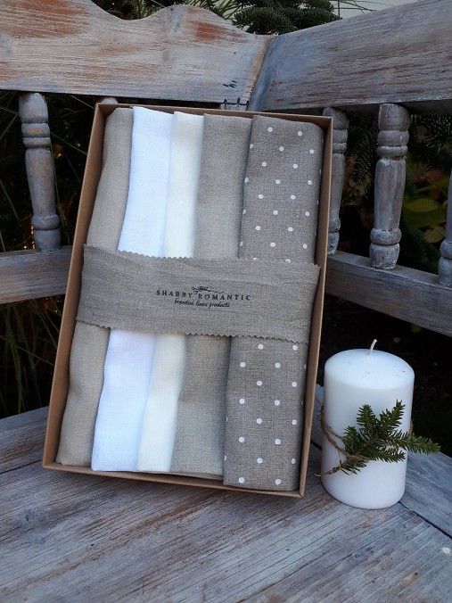 Úžitkový textil - Darčeková sada Linen Towels Natural - 11202315_
