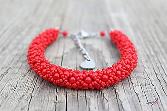 Sady šperkov - súprava červeno-červená (náramok červeno-červený) - 11204540_