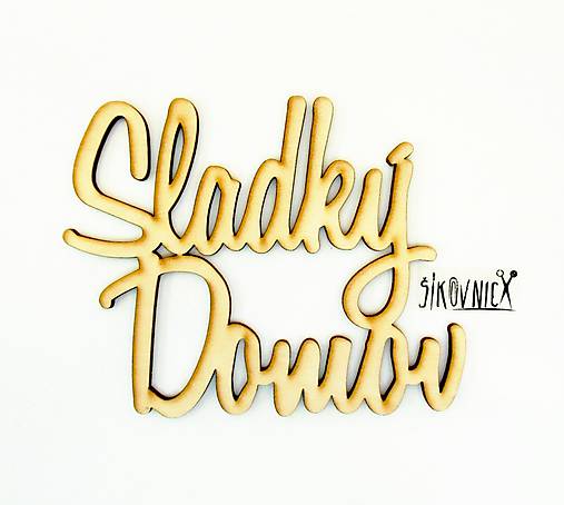 Výrez z preglejky - Sladký domov, 12,5x10 cm