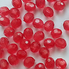 Korálky - Korálky-plast fazet 6mm-50ks (červená) - 11205925_