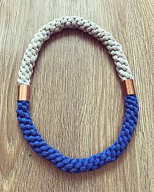 Náhrdelníky - Bužírkový náhrdelník - II. (Modrá) - 11203999_