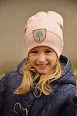 Detské čiapky - Flexi čiapka s aplikáciou-staroružová - 11206325_