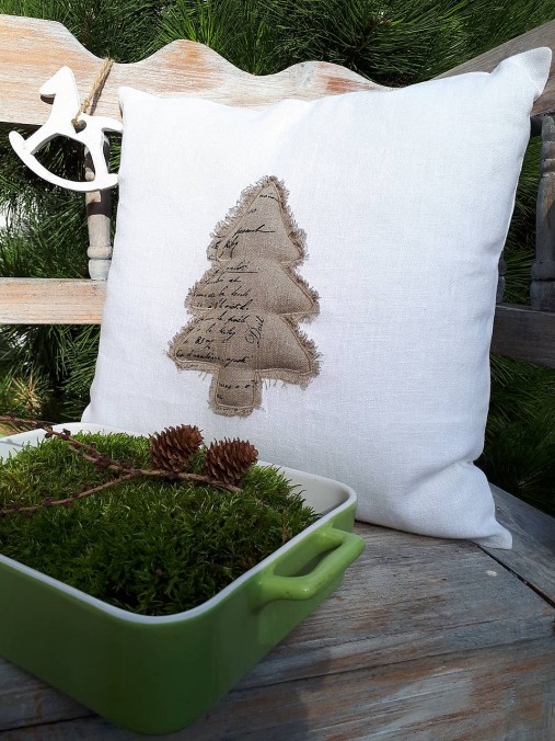 Úžitkový textil - Obliečka na vankúš Natur Christmas II - 11203942_