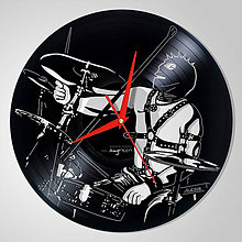 Hodiny - Drummer SM, Bubeník - vinylové hodiny (vinyl clocks) - 11207077_