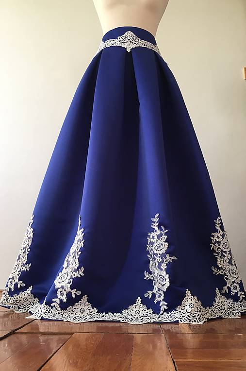 slávnostná sukňa Stužková v kráľovsky modrej