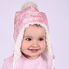 Detské čiapky - Ušianka - lace pink salmon - 11209929_