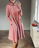 Šaty - Dámske ľanové šaty WENDY dlhý rukáv - 11207477_