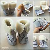 Detské topánky - VLNIENKA barefoot termo zimné capačky pre bábätká a batoliatka 100 % ovčie runo merino TOP SUPER WASH GREY - 11211902_