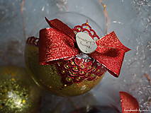 Dekorácie - ZLATO ČERVENÉ vianočné gule s 3D fotkou - 11210391_