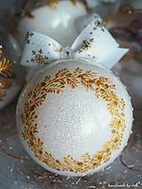 Dekorácie - ŠAMPANSKÉ vianočné gule s 3D fotkou (vzor na bokoch a na zadnej strane) - 11210463_