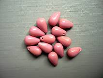 Korálky - Růžové kapky 10 x 6 mm - 20 ks, K116 - 11213592_