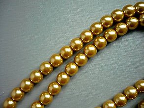 Minerály - Perly zlaté - kulaté, 8 mm, 2 ks - 11212517_