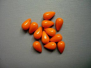 Korálky - Oranžové kapky 10 mm - 20 ks, K114 - 11213577_