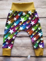 Detské oblečenie - Tepláky - "hviezdy s okrovými patentmi" - 11213723_