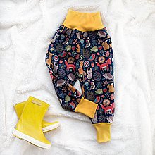 Detské oblečenie - Zimné softshellové nohavice zvieratká - 11216614_