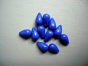 Korálky - Modré kapky 10 x 6 mm - 20 ks, K132 - 11213635_