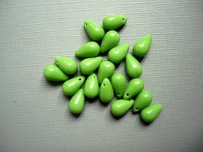 Korálky - Zelené kapky 10 x 6 mm - 20 ks, K135 - 11213642_