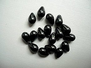 Minerály - Černé kapky 9 x 6 mm - 20 ks, K140 - 11213673_