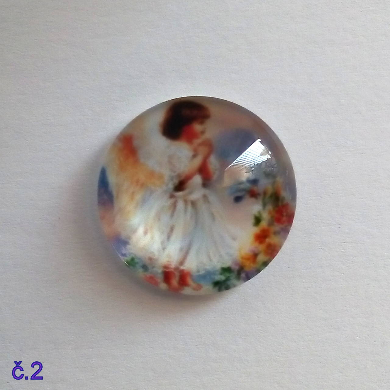 Sklenený kabošon 18mm-1ks (č.2)