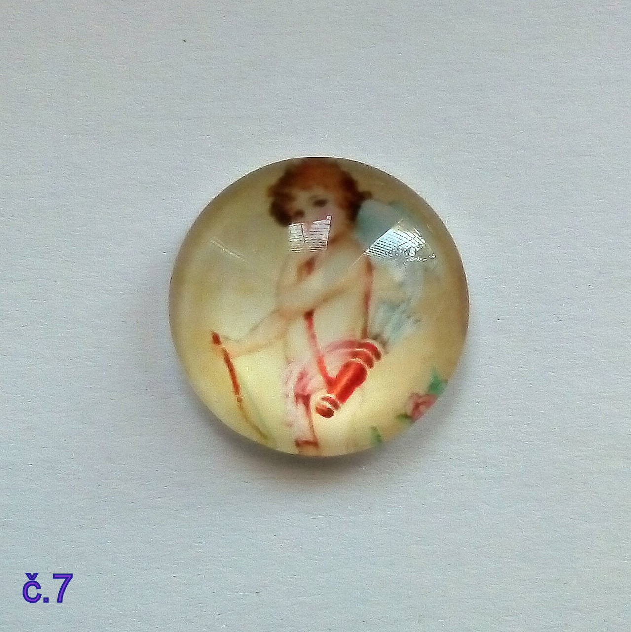 Sklenený kabošon 18mm-1ks (č.7)