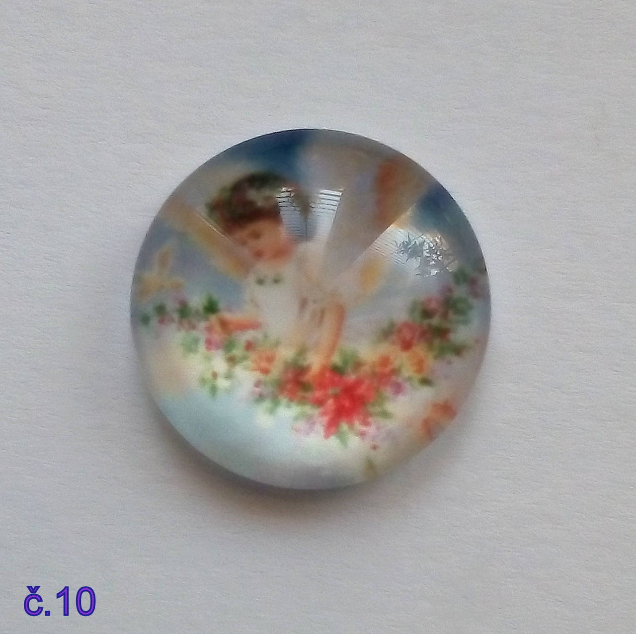 Sklenený kabošon 18mm-1ks (č.10)