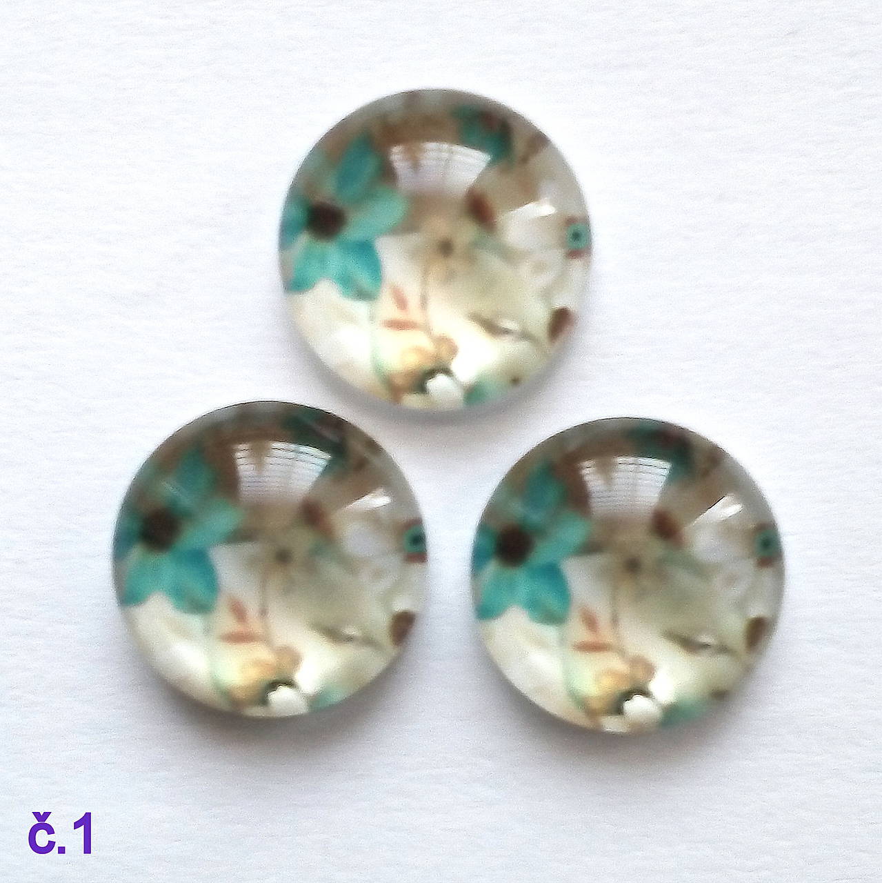 Sklenený kabošon 12mm-1ks (č.1)