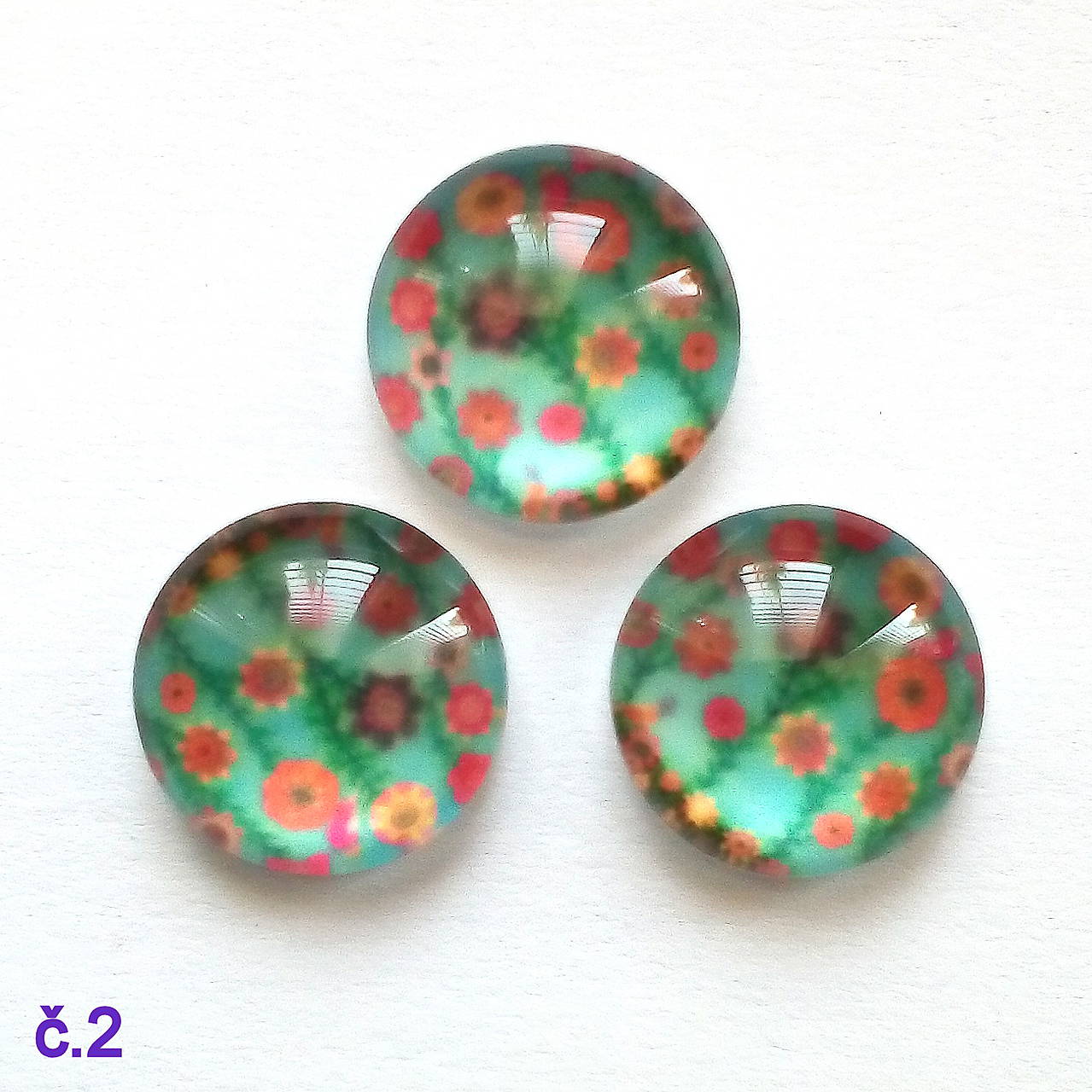 Sklenený kabošon 12mm-1ks (č.2)