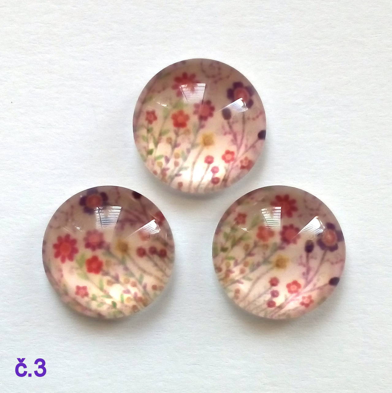 Sklenený kabošon 12mm-1ks (č.3)