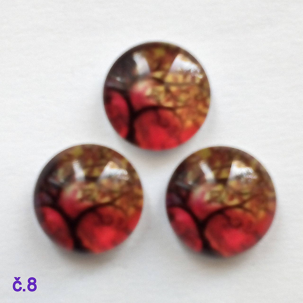 Sklenený kabošon 12mm-1ks (č.8)