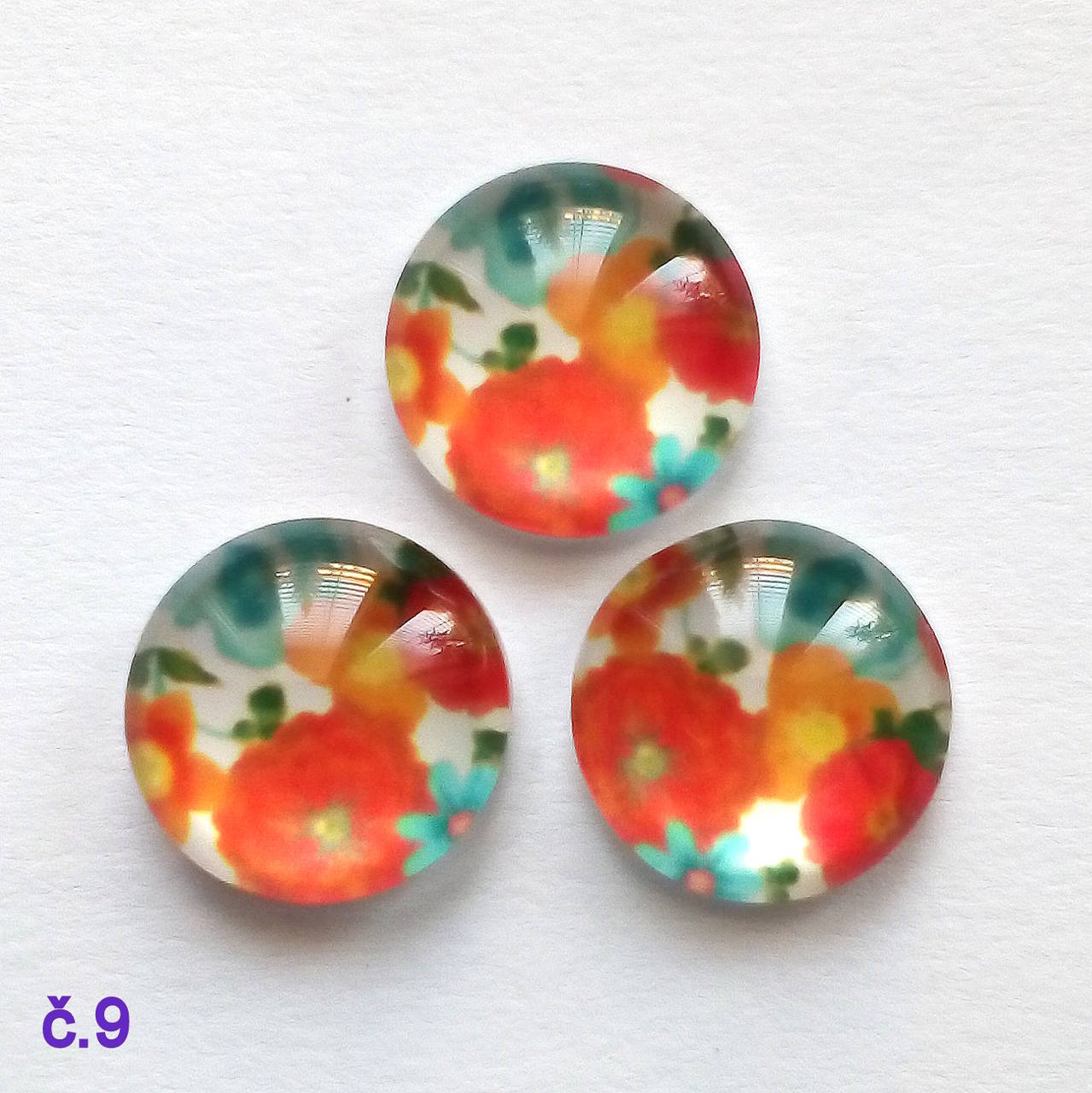 Sklenený kabošon 12mm-1ks (č.9)